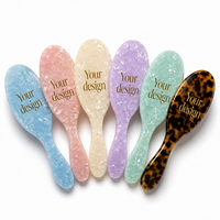 Nouvelle brosse démêlante en acétate de cellulose avec logo personnalisé Newyeah, pour massage du cuir chevelu, cadeau personnalisé pour femmes