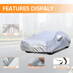 Large Car Cover with <b>Waterproof</b> All Weather Shield and Dust Design for Outdoor Parking Vehicle Storage - Product Image 5
