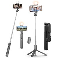 Trépied perche à selfie professionnel pliable robuste en ABS+aluminium, capacité de charge 5 kg, léger pour le vlogging, le streaming en direct et TikTok