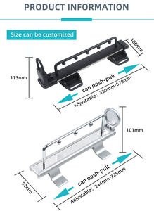 METALWAY Porte-manteau coulissant robuste en fer avec roulement à billes, tringle de placard réglable de 8 mm de diamètre, fixation <span class=keywords><strong>plafond</strong></span>/mur/porte - Product Image 2
