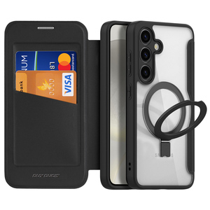 Card pack magnetic <b>phone</b> case suitable for Samsung S24 Plus/S25 Plus <b>phone</b> case with bracket, business flip cover leather case - Product Image 1
