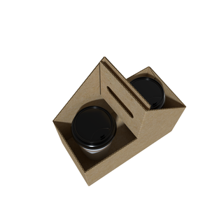 Tùy chỉnh thiết kế kraft giấy uống tàu sân bay hộp cà phê bao bì hộp với xử lý Takeaway nước giải khát Giấy hộp - Product Image 4