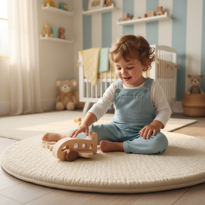 Giocattolo Educativo Montessori per Bambini, Aeroplano in <span class=keywords><strong>Legno</strong></span> Fatto a Mano Intelligente, Modello DIY per 2-4 Anni, Sonaglio per Neonati con Certificazione CPC CE - Product Image 3