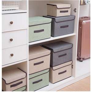 Kotak Penyimpanan Mainan Kain Dapat Dilipat, Kotak dan Tempat Penyimpanan Mainan Pakaian Dapat Dilipat Anti Debu Dapat Dilipat - Product Image 3