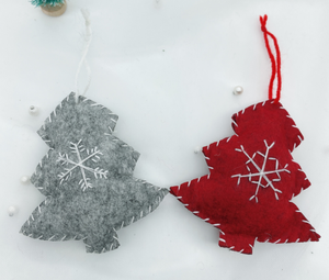 Ornements de décoration suspendus d'arbre de Noël en feutre écologique fait à la main pour Noël - Product Image 6