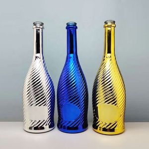 Botella de Champán Electrochapada de 750 ml con Tapón de Corcho, Botella de Licor Redonda de Vidrio Vacía de 75 cl, Botellas de Champán Decorativas al por Mayor - Product Image 2