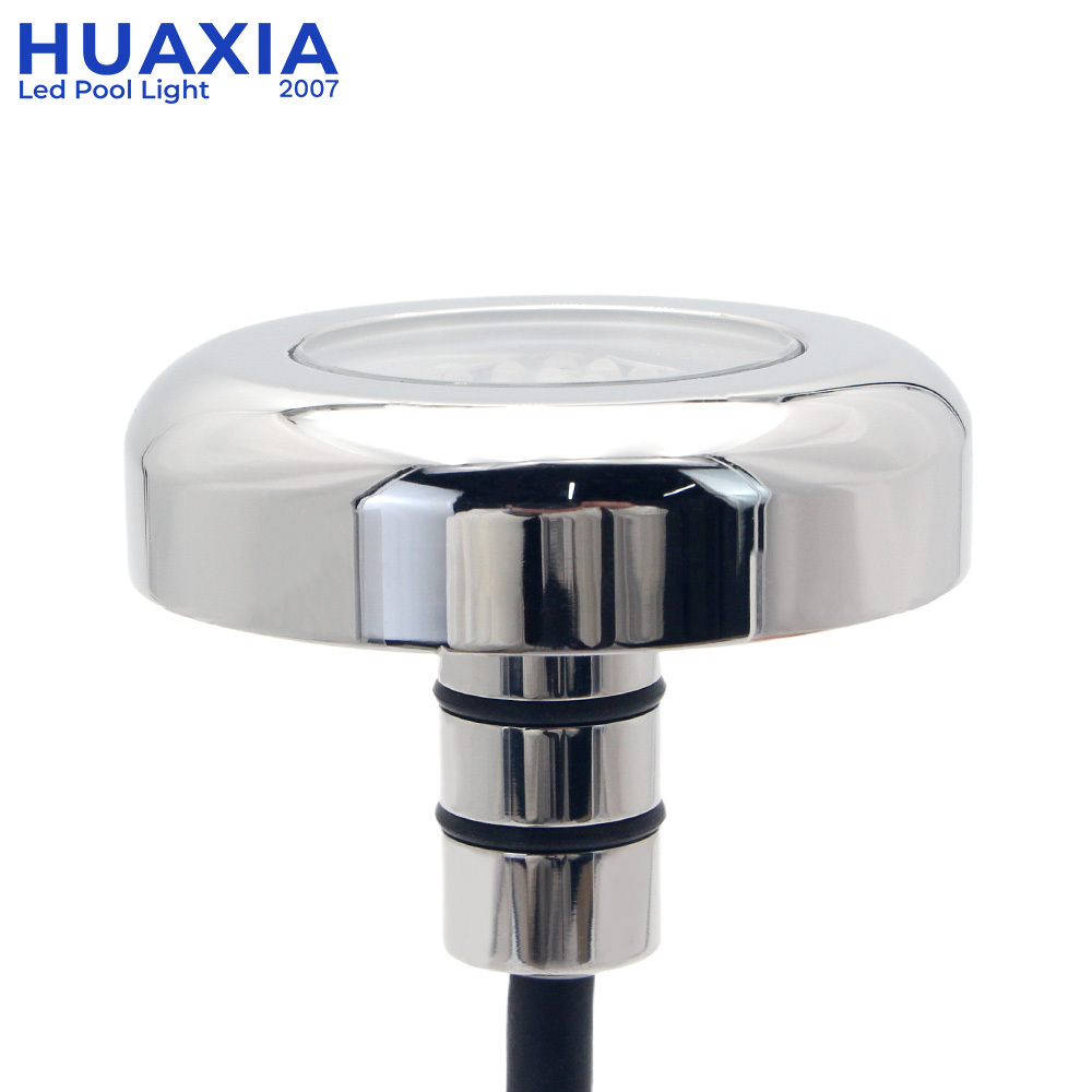 Huaxia 1.5 Inch IP68 LED Pool Light RGB Mini 9W Underwater Lights for Fiberglass Vinyl Swimming Pools Warm White Water Pipe Pool