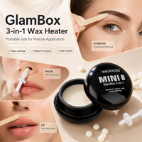 PRECIO DE FÁBRICA Kit de Depilación 3 en 1 con Calentador USB, Cera Dura en Perlas y Toallitas Post-Depilación para Depilación de Cejas, Nariz, Orejas y Labios
