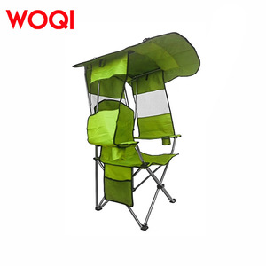 เก้าอี้พับแคมป์ปิ้ง Woqi พร้อมหลังคาพับเก็บได้ โครงอะลูมิเนียม น้ำหนักเบา พกพาสะดวก เก้าอี้สนามกลางแจ้ง ป้องกันรังสียูวี - Product Image 1