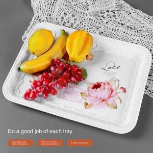 Juego de servir de boda de flores rosas, diseño personalizado, Gran bandeja rectangular de melamina blanca elegante, individual para alimentos, precio de fábrica al por mayor - Product Image 4