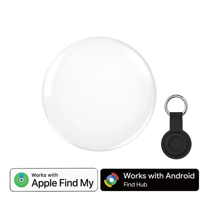 White with Black Silicone keychain