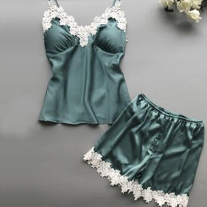 <span class=keywords><strong>Pigiama</strong></span> da <span class=keywords><strong>Donna</strong></span> con Scollo a V Profondo, Sexy, con Pantaloncini Rossi - Product Image 2