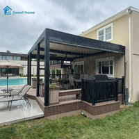 Pergola extérieure en aluminium personnalisable de haute qualité Sweet Home, facile à assembler, résistante aux intempéries, avec toit à lamelles pour villa