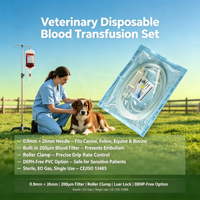 Fournitures vétérinaires en gros : Kit de transfusion sanguine avec aiguille 0,9x26mm pour chien