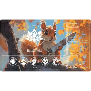 Tapis de souris en forme d'écureuil mignon Kawaii sur le thème de la fantaisie pour MTG TCG Tapis de jeu de jeu Tapis de jeu <span class=keywords><strong>Duel</strong></span> Pads Batailles de cartes pour débutants DIY - Product Image 5