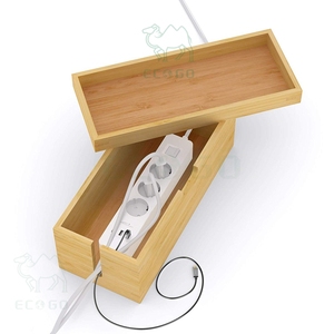 กล่องเก็บสายไฟจากไม้ไผ่ธรรมชาติกล่องเก็บสายไฟแบบดั้งเดิม - Product Image 3