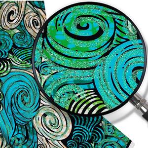 Tissu Ankara Wax Dynamique Bleu Vert Haut de Gamme <span class=keywords><strong>en</strong></span> Batik Africain 100% Coton <span class=keywords><strong>Satin</strong></span>é avec une Brillance Unique et une Sensation Soyeuse - Product Image 1