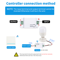 Suministro de fábrica RF433 Controlador de interruptor de luz LED inalámbrico 1/2/3 Botón de banda Panel de batería Luz nocturna Panel de vidrio de pared 10A
