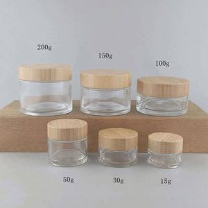 ขวดแก้วทรงกระบอกฝ้า 50 มล. ทำจากแก้วบอโรซิลิเกต พร้อมฝาไม้ไผ่ ฝาเกลียวสีดำด้าน สามารถปรับแต่งโลโก้ได้ เหมาะสำหรับครีมบำรุงผิวและเครื่องสำอาง - Product Image 6