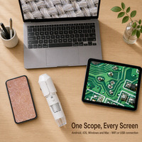 Microscope numérique WiFi OEM Dearsee 1080P 50X-1600X 8 LED sans fil portable pour inspection de peau, follicules pileux et PCB
