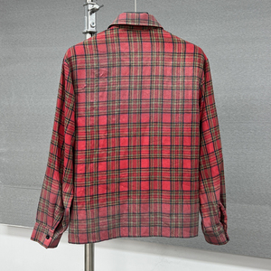 Summer High Quality <b>Drop</b> Shoulder Men's T-shirt <b>Acid</b> Wash Long Sleeve Shirts Oversized Knitted Cotton Rhinestone Plaid - Product Image 2
