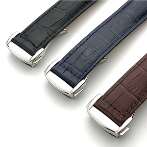 Correas de cuero de vaca de capa superior al por mayor, correas de reloj de cuero genuino con hebilla de mariposa para <span class=keywords><strong>Omega</strong></span> <span class=keywords><strong>Seamaster</strong></span> 18 20 22mm - Product Image 3