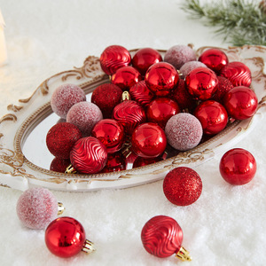 Boules de Noël en plastique électroplaqué 4/6/8CM, multicolores, brillantes, décorations suspendues, écologiques, de haute qualité, pour la maison - Product Image 5