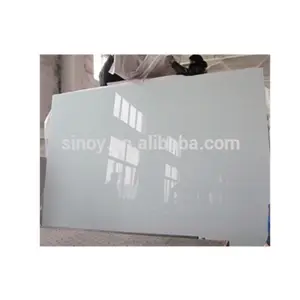 Jumbo size RAL 9010 cristal pintado con espalda blanca suave (cristal blanco opaco), cristal lacado blanco, para aplicaciones interiores
