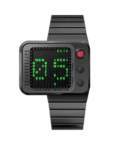 Reloj Digital Retro con Diseño Personalizado, Pantalla LED Matrix, Reloj de Cuarzo con Correa de Acero Inoxidable de 18 mm, Deportivo, Resistente al Agua, OEM, ODM - Product Image 5