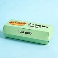 Boîte d'emballage personnalisée pour hot-dogs, boîte à emporter en papier de qualité alimentaire pour restaurant de restauration rapide avec impression de logo