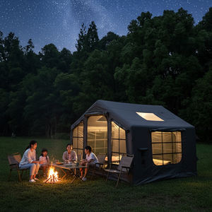 Tente de camping gonflable de luxe sur mesure, grande, imperméable (3000 mm+), robuste, avec une chambre, pour l'été, <span class=keywords><strong>kit</strong></span> de réparation de pompe à air inclus - Product Image 2