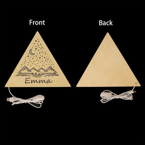 Panneau lumineux en bois LED triangulaire petite veilleuse décoration <span class=keywords><strong>de</strong></span> chevet nom personnalisé pour les Souvenirs pour enfants - Product Image 5