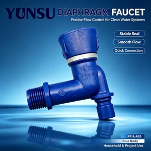 Guisu Plastic Small Water Valve Blue Color Ceramic Cartridge Square Cap Design For Household Pipe <b>Connection</b> - Product Image 6