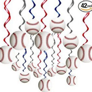 ของตกแต่งงานปาร์ตี้ธีมเบสบอลธงสามเหลี่ยมหมุนได้และป้ายแขวนสำหรับงานกิจกรรมในธีมกีฬา - Product Image 5
