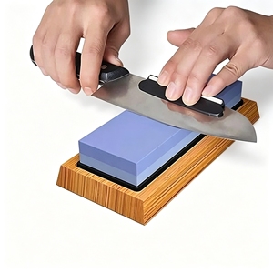 Pierre à aiguiser double face, élimination des bavures et polissage fin, rend les couteaux ternis aiguisés en deux étapes pour les couteaux de cuisine - Product Image 2