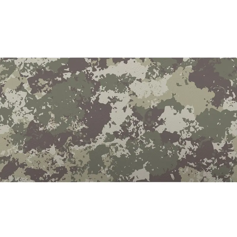 Feuilles de cuir PU motif camouflage camo pour gravure laser, similicuir bricolage laser personnalisé avec dos gris