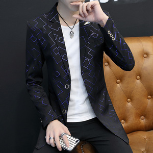 Blazer <span class=keywords><strong>para</strong></span> <span class=keywords><strong>hombre</strong></span>, <span class=keywords><strong>traje</strong></span> estampado, ajustado, con cuello levantado, informal, <span class=keywords><strong>para</strong></span> <span class=keywords><strong>hombre</strong></span>, chaqueta fina, Disfraces <span class=keywords><strong>para</strong></span> jóvenes, trajes <span class=keywords><strong>para</strong></span> <span class=keywords><strong>hombre</strong></span> - Product Image 4