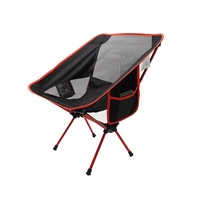 Chaise pliante portable d'extérieur en alliage d'aluminium, chaise lune, chaise de pêche, chaise de camping, chaise de barbecue, chaise de voyage autonome avec dossier latéral