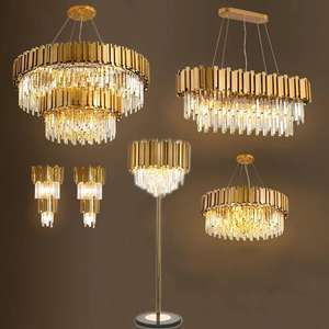 Zeal Lighting modern living room luxury crystal pendant <b>lamp</b> <b>black</b> gold crystal chandelier - Product Image 3