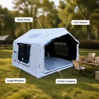 Tente Gonflable Oxford Occultante Totale 8,0 m² Blanc Clair de Lune, Vente en Gros, OEM, Marque Privée, Direct Usine, 4 Saisons, pour le Camping