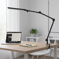 Lampe de salon moderne à bras flexible en aluminium, 3 sources lumineuses, LED, protection des yeux, commande tactile, intensité réglable, lampe de table simple