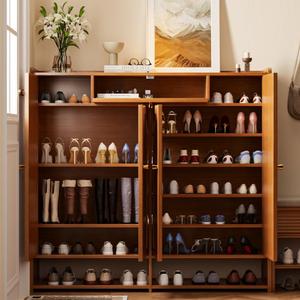 Meuble à chaussures d'entrée moderne en bois, style luxe léger, intégré, grande capacité, pour couloir, rangement domestique - Product Image 2