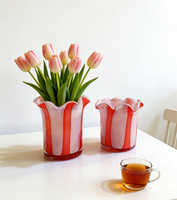 Mini-vases en verre de luxe, bouteilles en verre coloré, accessoires de décoration pour la maison, bureau, fête, Noël, mariage, table moderne