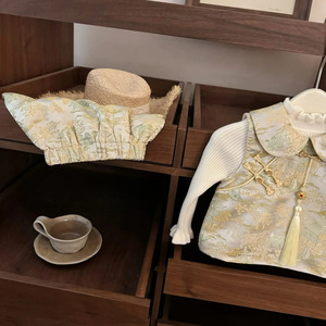 Misty Rain In Jincheng Children's Traditional Chinese Vest Brocade New Year Dress Girls Thickening With Label - Product Image 2