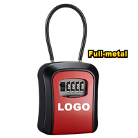 Coffre-fort de voyage extérieur/intérieur sécurisé en métal avec serrure à combinaison suspendue, code à 4 chiffres, serrure électronique à clé, rouge, noir, gris, LOGO