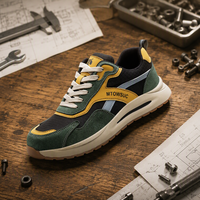 Sepatu Keselamatan Kerja Unisex Bernapas Terbaru 2024, Sneakers Berujung Baja untuk Pabrik, Bengkel, Konstruksi, Musim Dingin/Semi/Musim Panas, Kulit dan Jaring