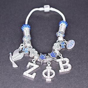 Graduate School Society Club Souvenir Colombe 1920 Lettre Grecque Zeta Phi Beta Charm Sorority Bracelet pour Femmes Plus Fines - Product Image 4