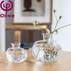 Arrangement de fleurs hydroponique Vase d'art floral mariage décoratif Mini Vases à fleurs en verre borosilicaté rouge clair de grenade - Product Image 6