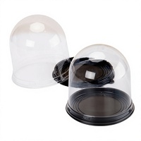 Boîte d'emballage ronde transparente en PET de 3/4 pouces pour gâteaux de Noël pour enfants, mini-boîte de cuisson pour gâteaux de chiffon et mousses d'anniversaire de qualité alimentaire