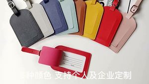 Etiquetas de Equipaje de Cuero PU de Lujo Personalizadas, Duraderas, con Protección de Privacidad, Patrón Geométrico, Logotipo y Color Personalizados para Viajes de Negocios - Product Image 2